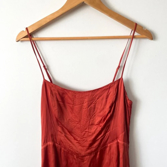 Aritzia Wilfred Skye Mini Dress Sinopia Rust Burnt Orange Red  Size 8 - Picture 6 of 11